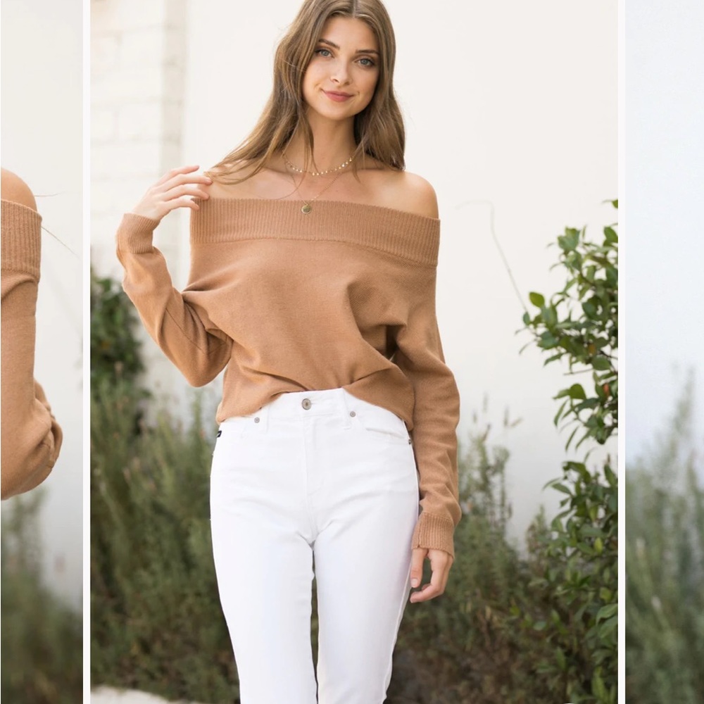 New Morning Lavender Spencer Off Shoulder Sweater Small